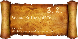 Brebu Krisztián névjegykártya